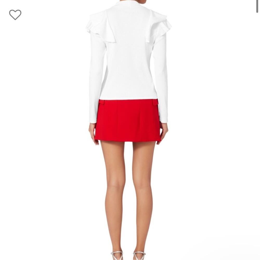 Veronica Beard | Ruffle Ribbed Knit Sweater Top Size S - Picture 3 of 14